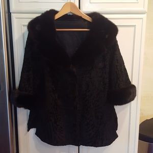 Lamb with mink trimmed jacket